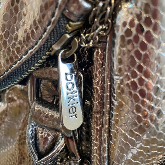 Botkier Jackie Pewter Snake Satchel Metallic Brand - Picture 10 of 15